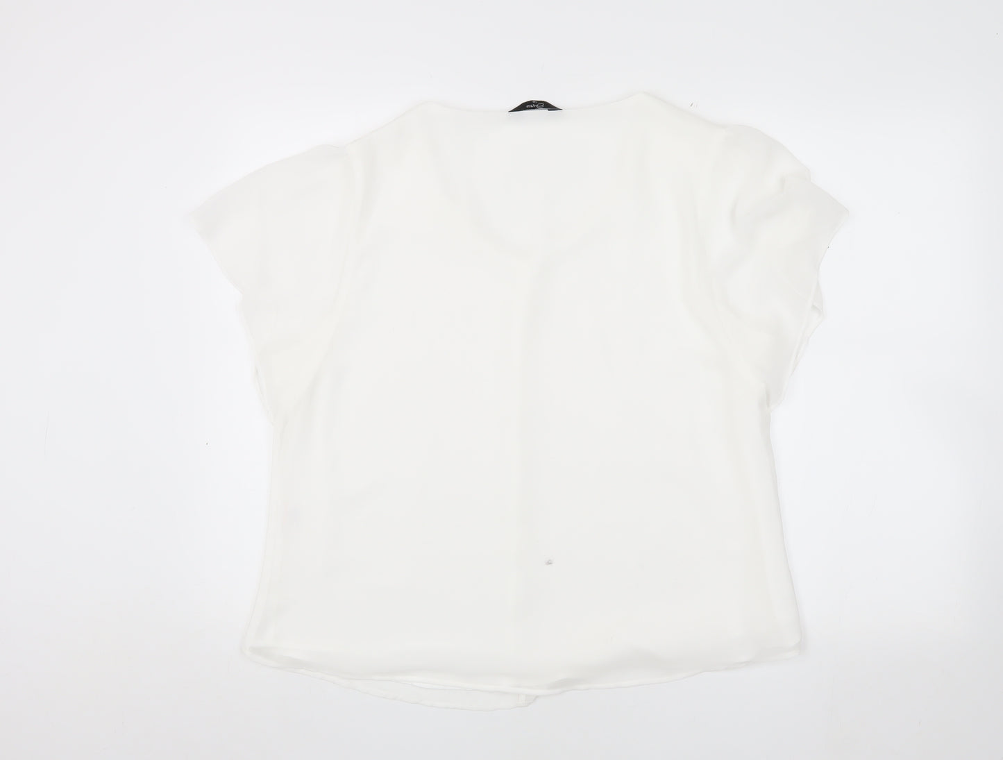 Emreco Women's White V-Neck Blouse Size 16