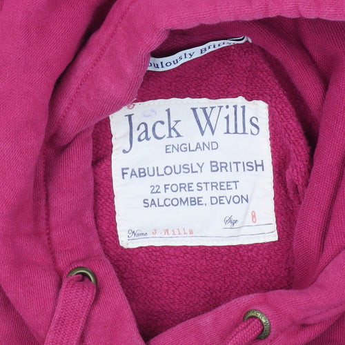 Jack Wills Women's Pink Pullover Hoodie Size 8