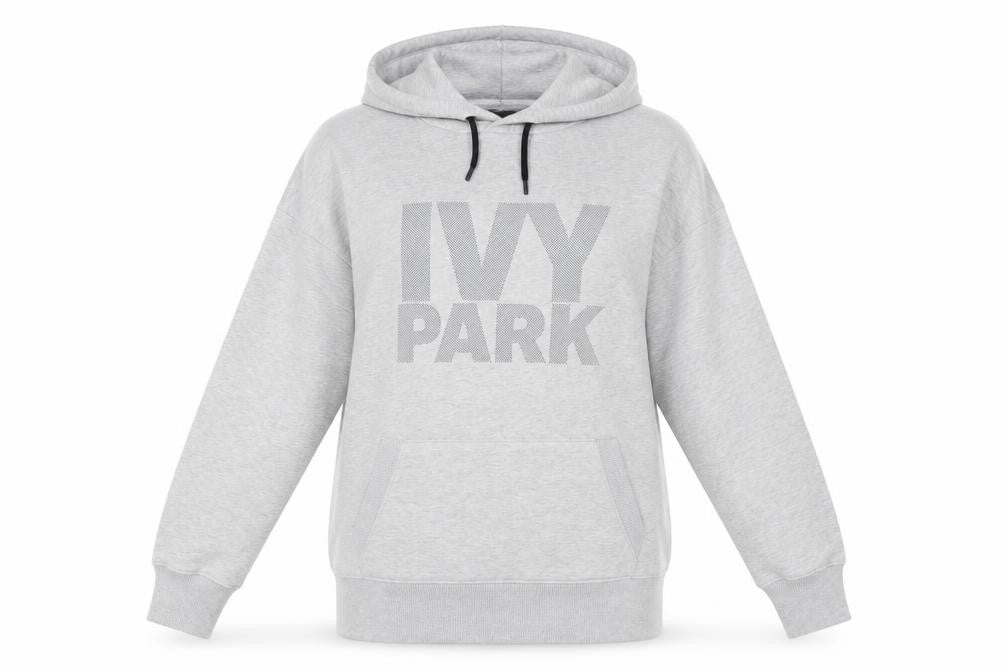Front view of Ivy Park Women's Grey Pullover Hoodie S