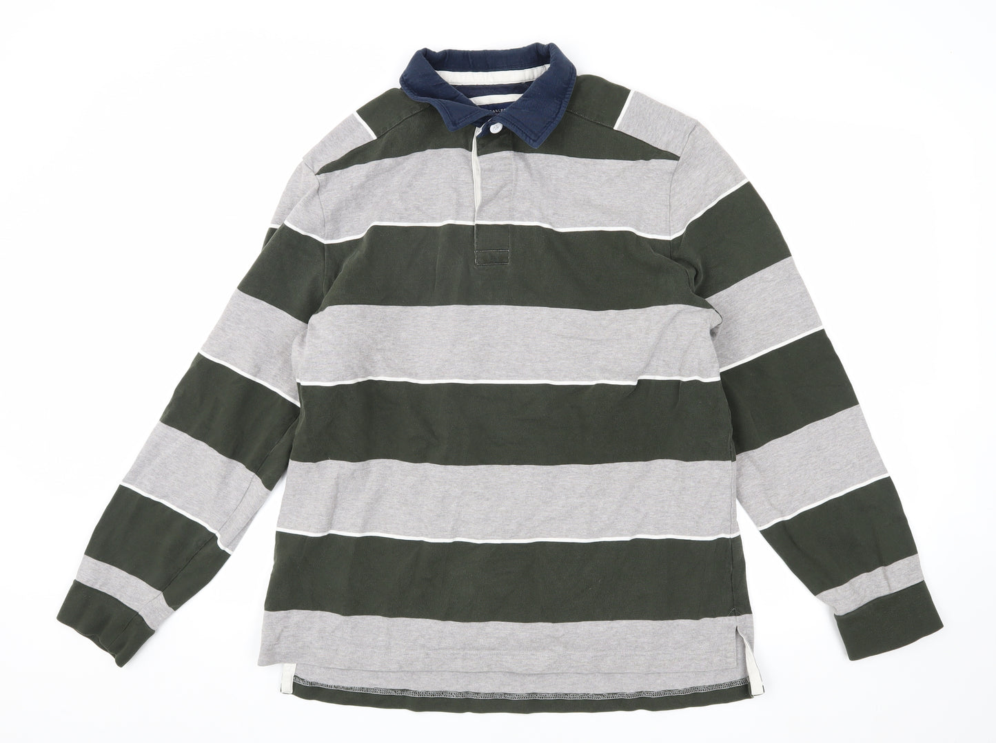 Charles Tyrwhitt Men's Grey Striped L Polo Shirt