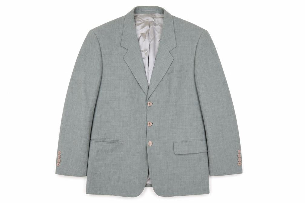 Front view of David Moss Men's Grey Blazer 40 Short Single-Breasted