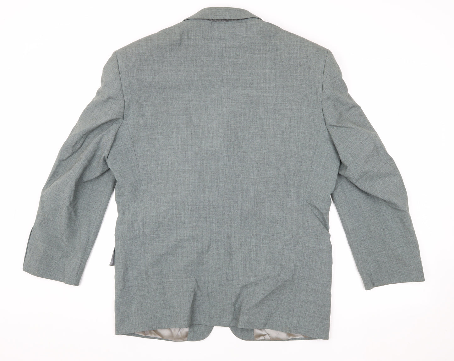 David Moss Men's Grey Blazer 40 Short Single-Breasted
