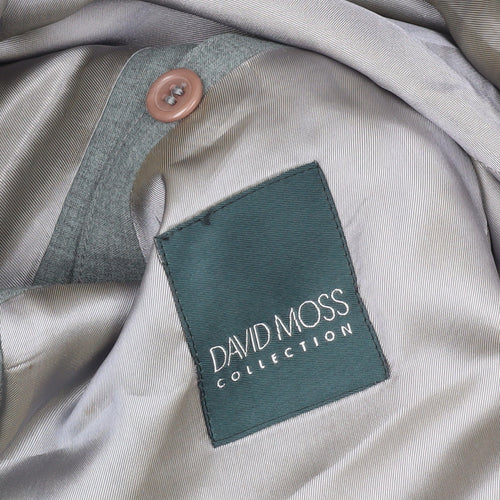 David Moss Men's Grey Blazer 40 Short Single-Breasted