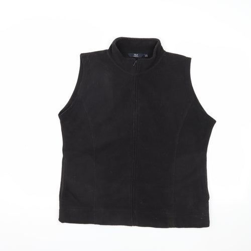 ISLE Women's Black Fleece Waistcoat Zip L