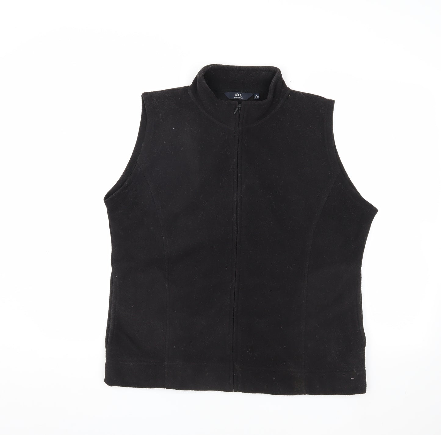ISLE Women's Black Fleece Waistcoat Zip L