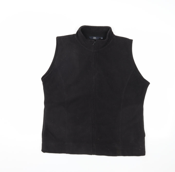 ISLE Women's Black Fleece Waistcoat Zip L