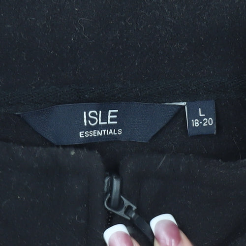 ISLE Women's Black Fleece Waistcoat Zip L