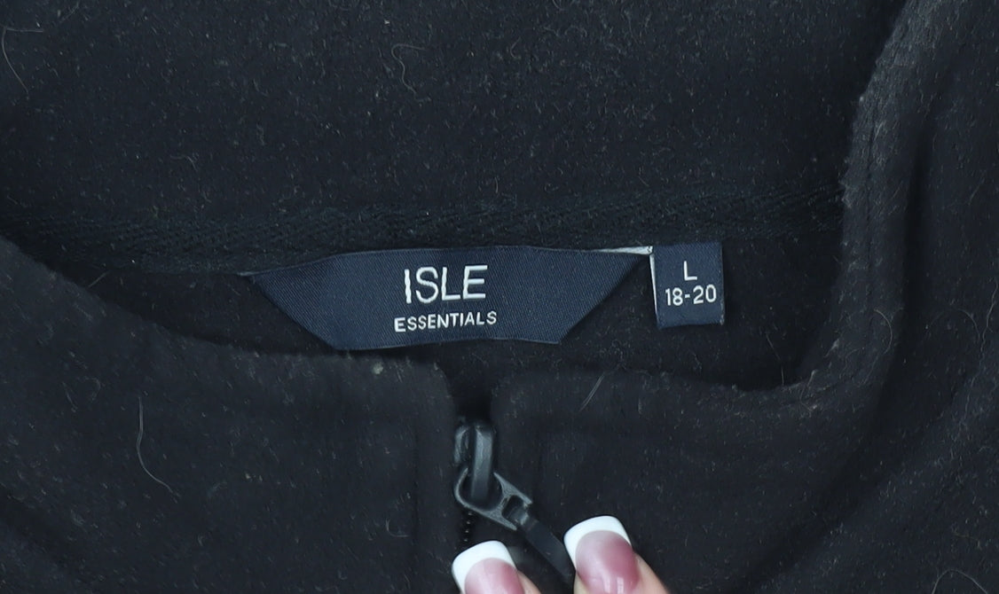ISLE Women's Black Fleece Waistcoat Zip L