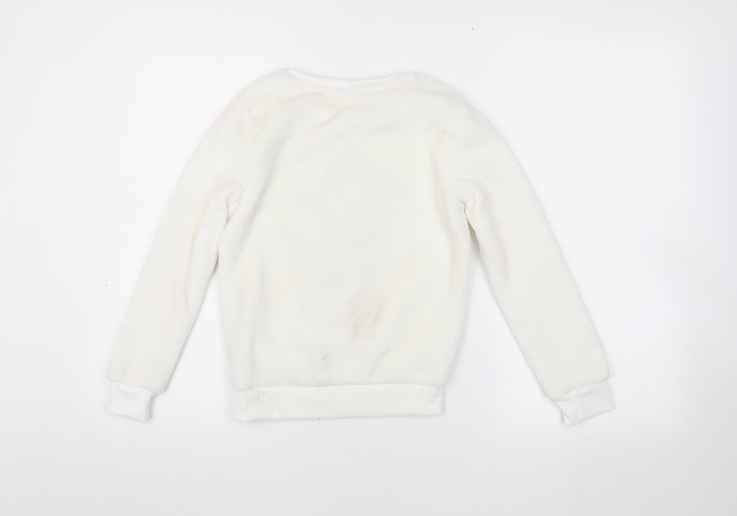 Disney Girls Minnie Mouse White Fleece Top 7-8Y Christmas
