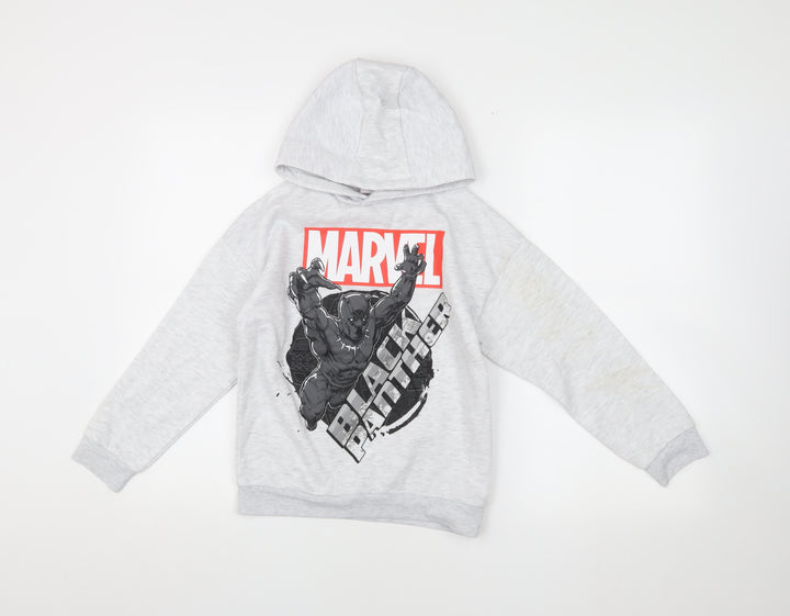 Marvel Boys Grey Black Panther Pullover Hoodie 8-9 Years