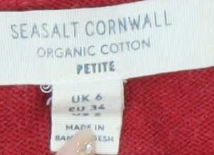 Seasalt Cornwall Women's Red Wrap Jumper - UK 6 Petite