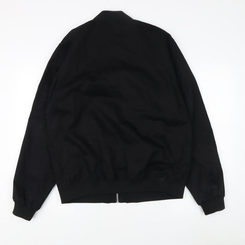 ASOS DESIGN Men's Black Bomber Jacket L - Cotton Casual