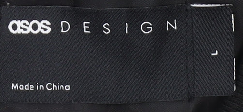 ASOS DESIGN Men's Black Bomber Jacket L - Cotton Casual