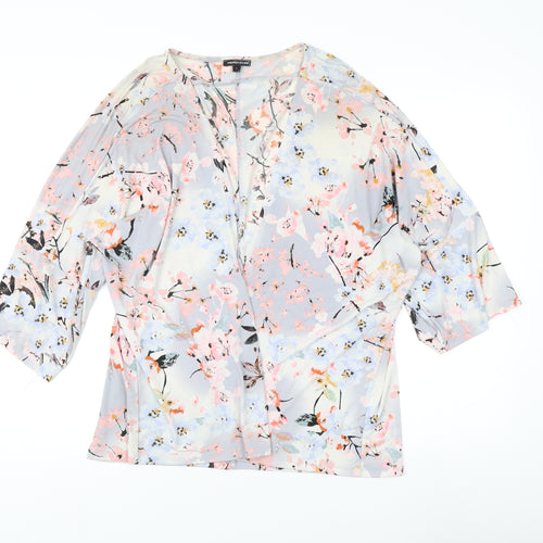 Warehouse Women Multicoloured Floral Lightweight Open Front Cardigan L
