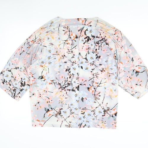 Warehouse Women Multicoloured Floral Lightweight Open Front Cardigan L