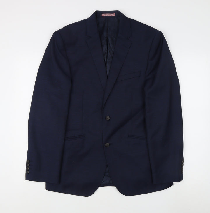 Marks and Spencer Men's Blue Wool Blazer 40R, Formal