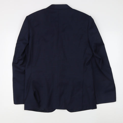 Marks and Spencer Men's Blue Wool Blazer 40R, Formal