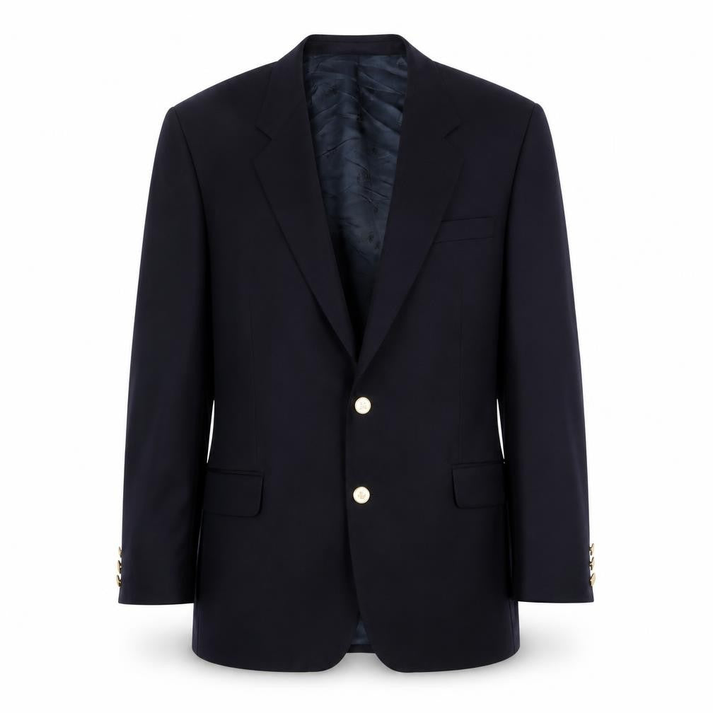 Front view of Burton Men's Blue Blazer, size 40, Long Jacket