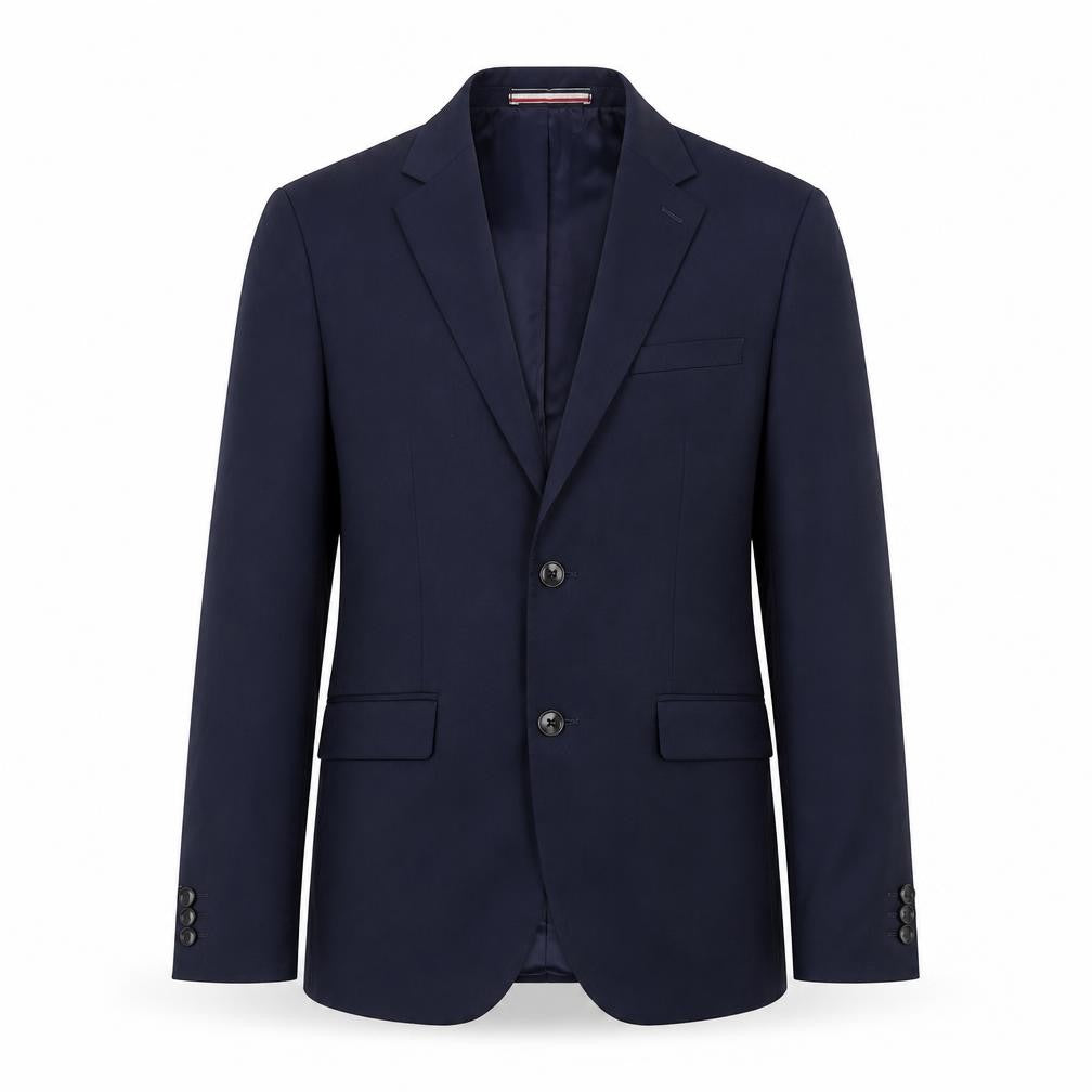 Front view of Moss Bros. Men's Blue Regular Fit Blazer 38R