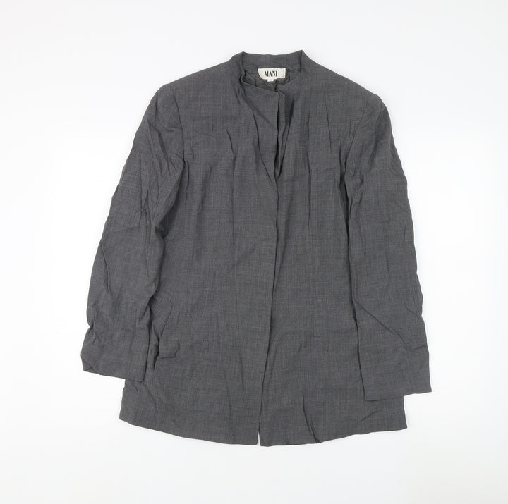 Mani Women's Grey Tweed Long Coat, Size 16
