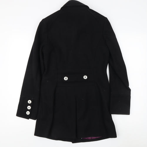 John Richmond Women's Black Pea Coat Size 10 Buttoned