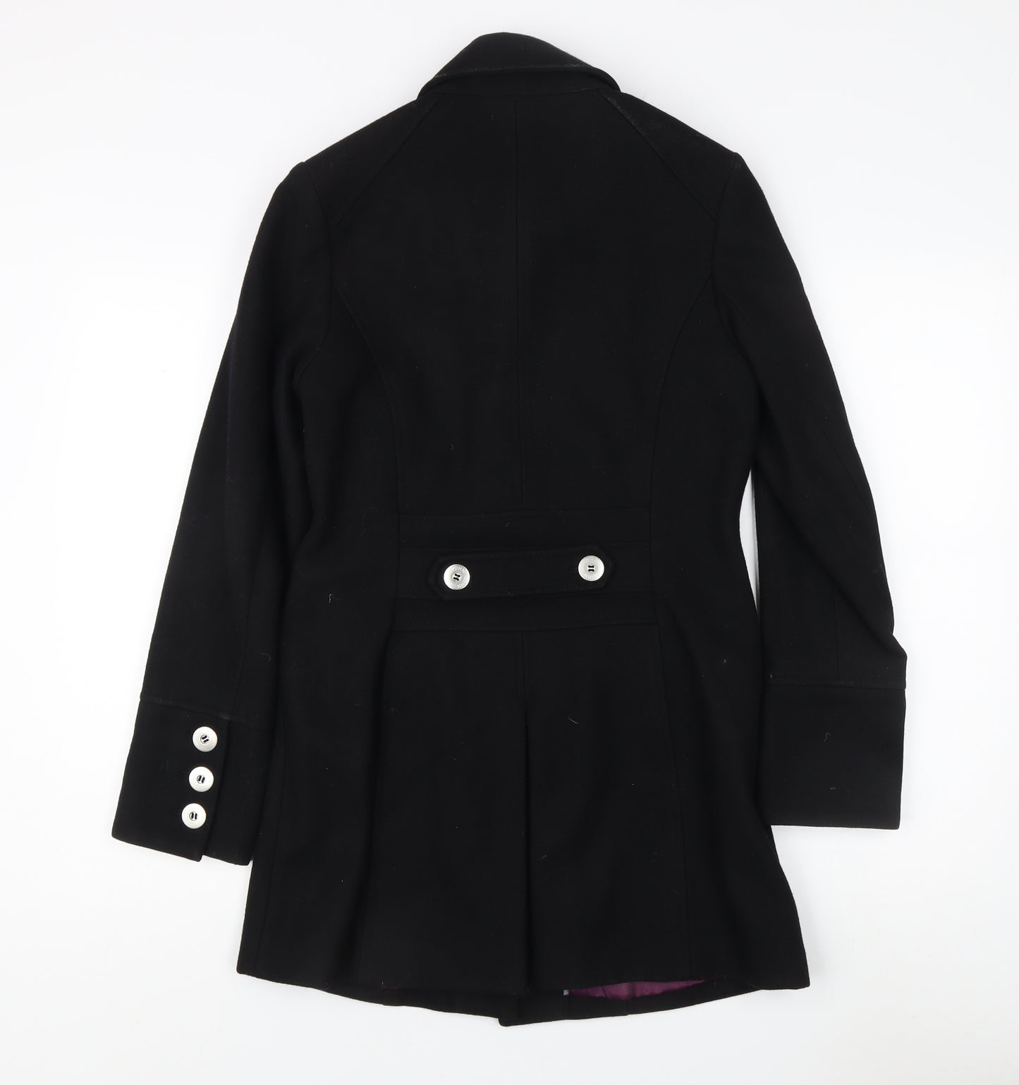 John Richmond Women's Black Pea Coat Size 10 Buttoned