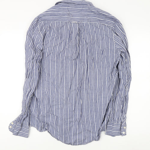 Crew Clothing Co. Men's Blue Medium Striped Dress Shirt