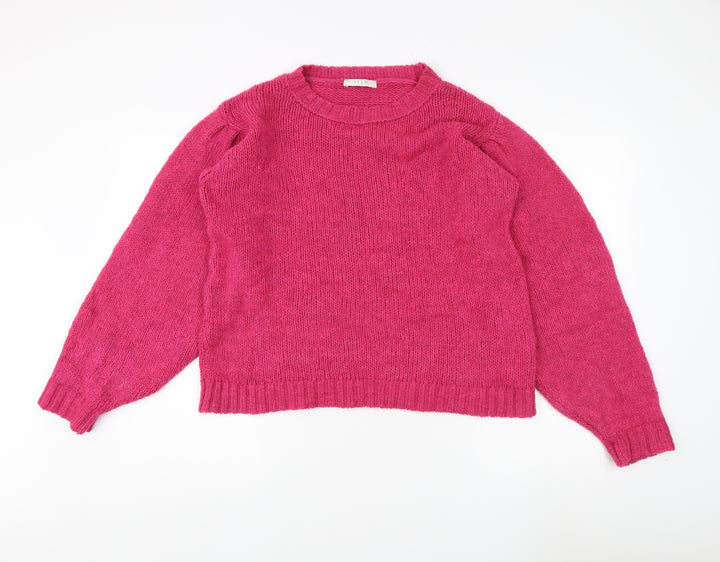 VILA Women's Pink Pullover Wool Jumper L