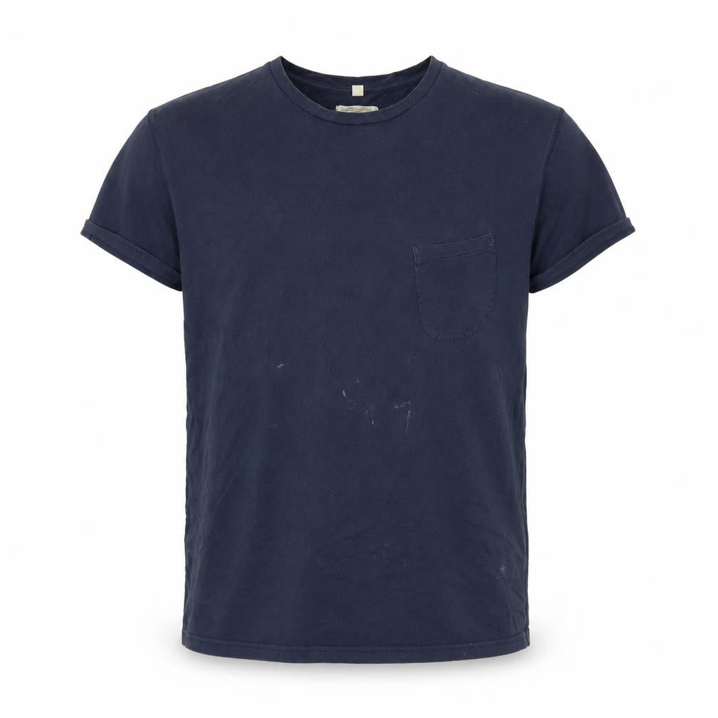 Front view of Levi's Men's Blue Cotton Crew Neck T-Shirt, size 3
