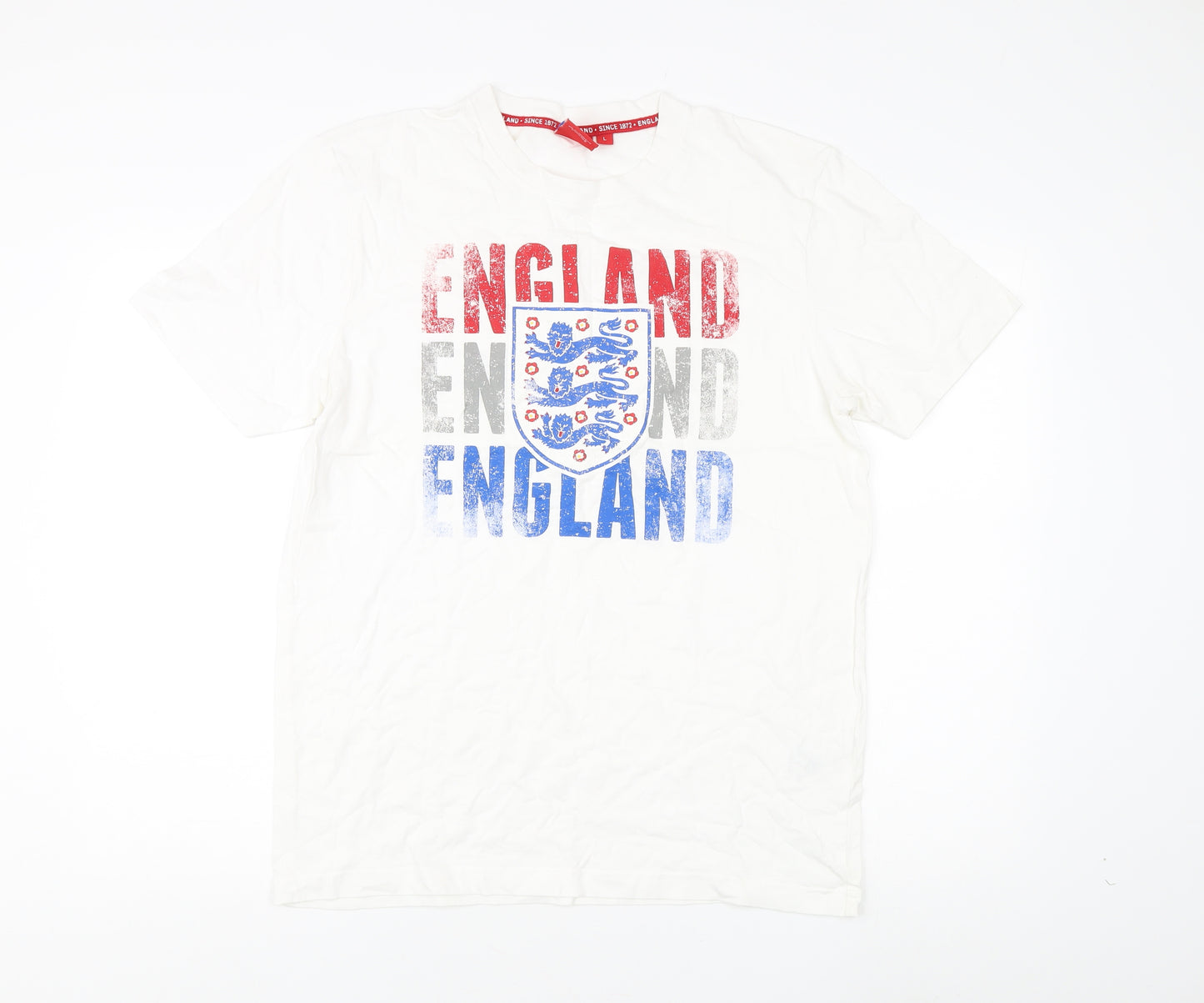 England Men's White L Patriotic Sports T-Shirt