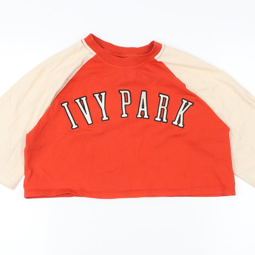 Ivy Park Women's Red Cropped T-Shirt Size XS