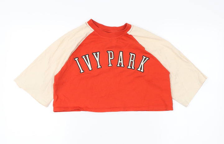 Ivy Park Women's Red Cropped T-Shirt Size XS