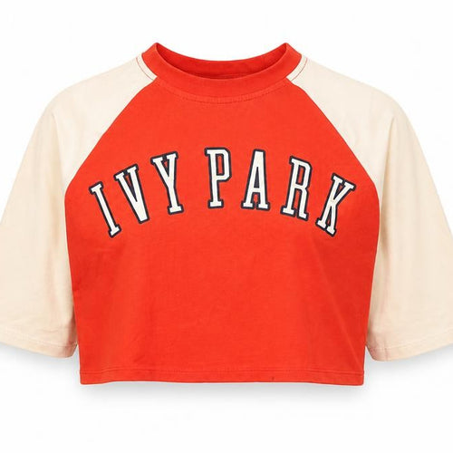Ivy Park Women's Red Cropped T-Shirt Size XS
