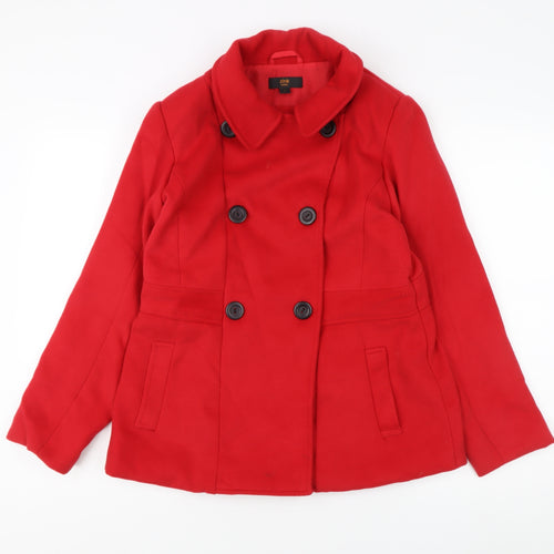 Zink London Women's Red Wool Pea Coat L
