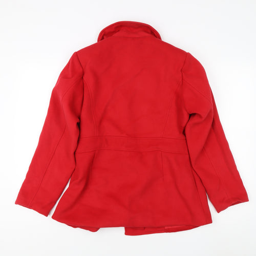 Zink London Women's Red Wool Pea Coat L