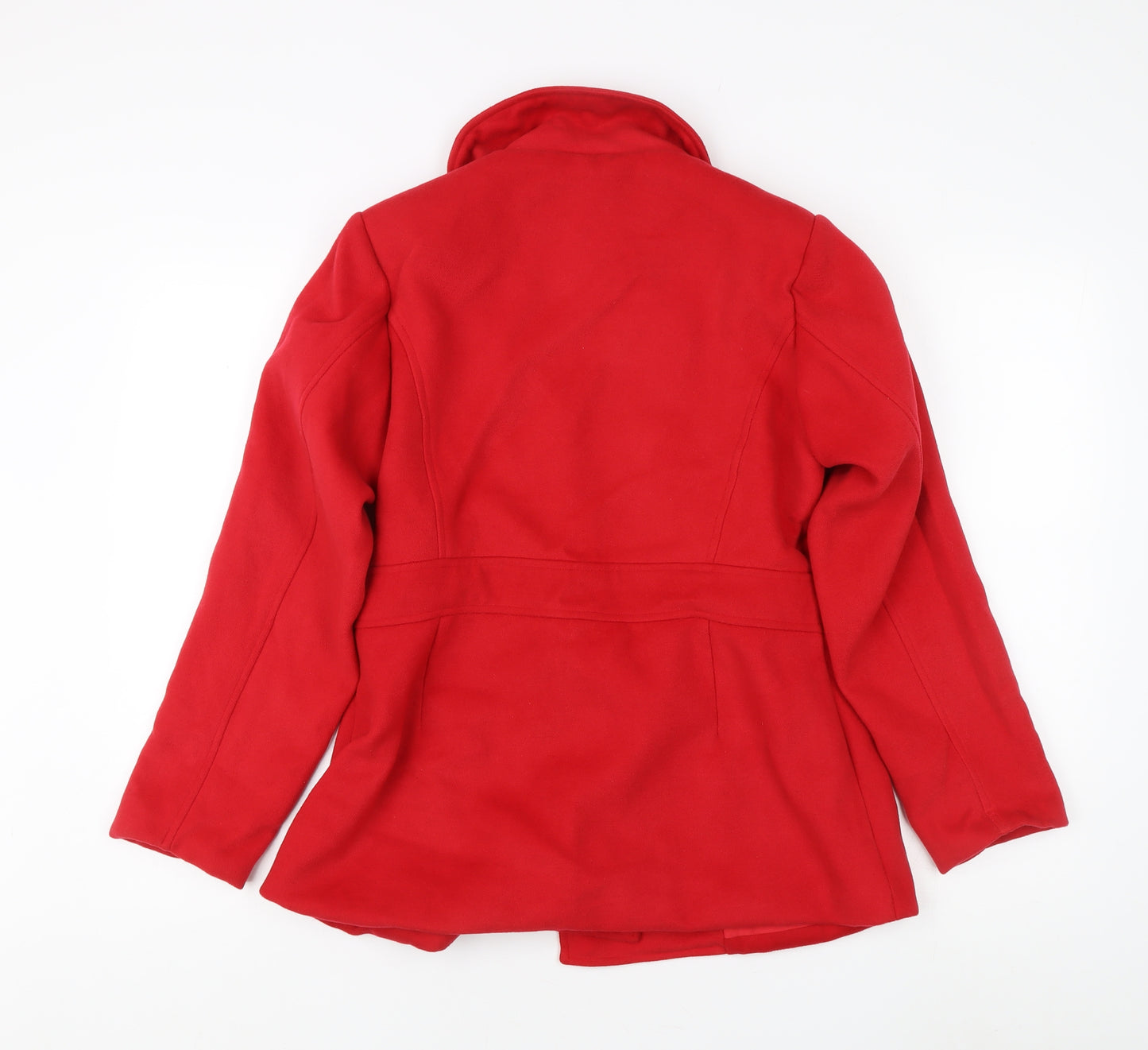 Zink London Women's Red Wool Pea Coat L