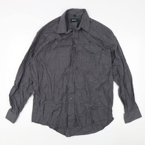 Wolsey Men's Grey Cotton Dress Shirt, Size 17
