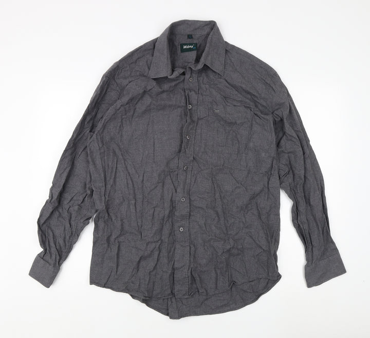 Wolsey Men's Grey Cotton Dress Shirt, Size 17