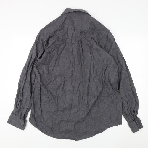 Wolsey Men's Grey Cotton Dress Shirt, Size 17