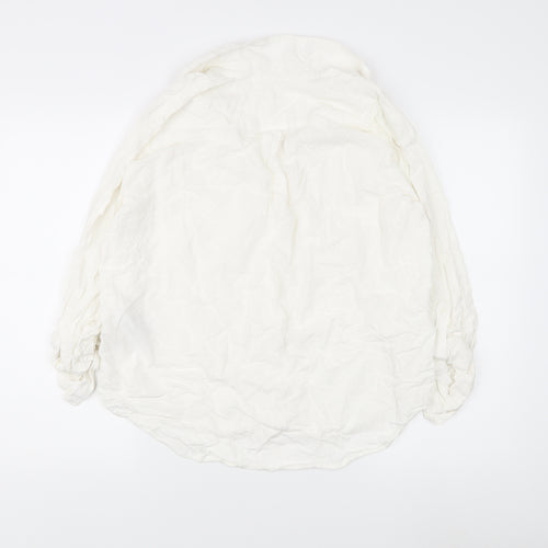 Levi's Women's White Button-Up Long Sleeve Shirt L