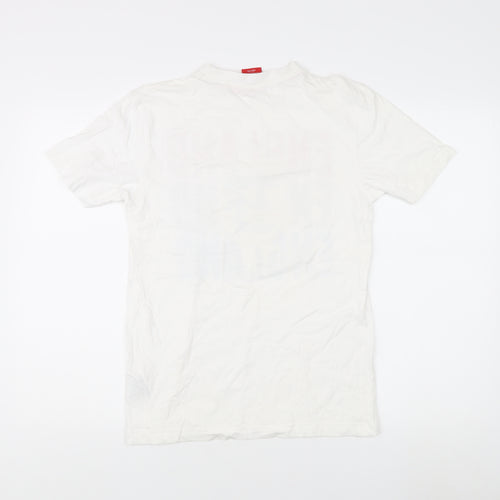 England Men's White Sports T-Shirt, Size S, Cotton
