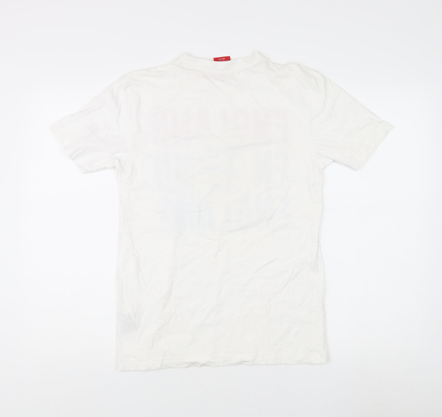 England Men's White Sports T-Shirt, Size S, Cotton