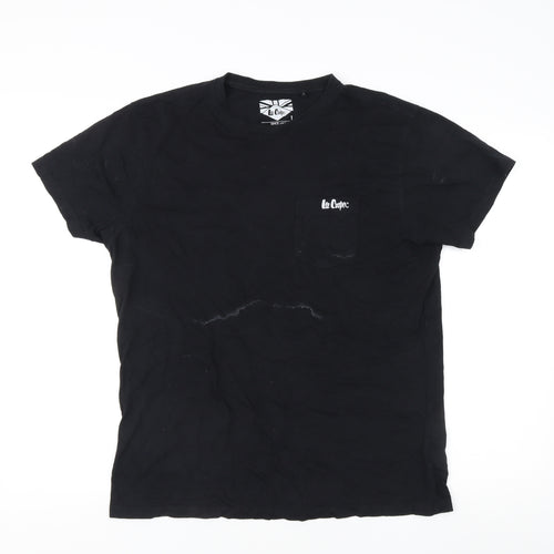 Lee Cooper Men's Black Slim Fit Crew T-Shirt - Size L