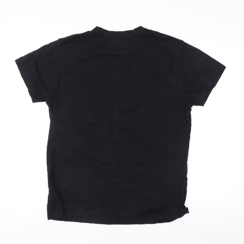 Lee Cooper Men's Black Slim Fit Crew T-Shirt - Size L