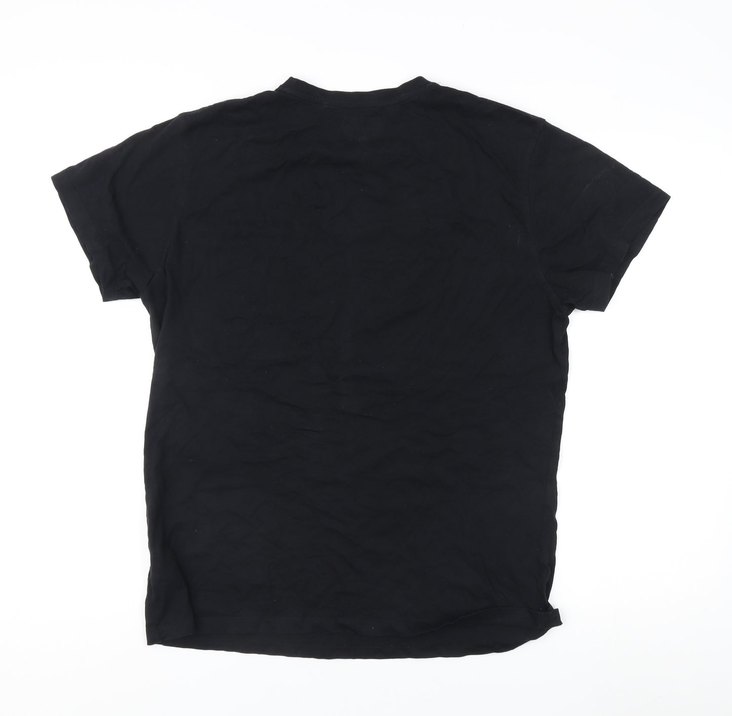 Lee Cooper Men's Black Slim Fit Crew T-Shirt - Size L