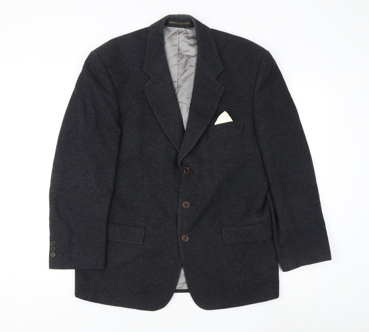 Marks & Spencer Men's Grey Blazer 40S Wool Blend