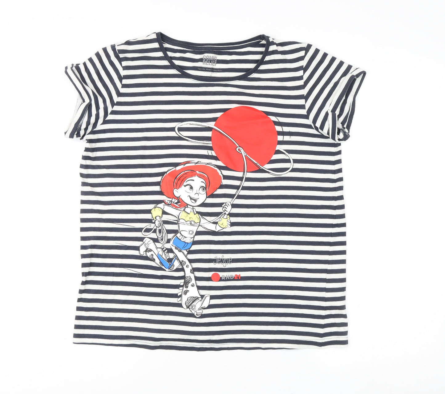 Comic Relief Unisex Disney Striped T-Shirt M