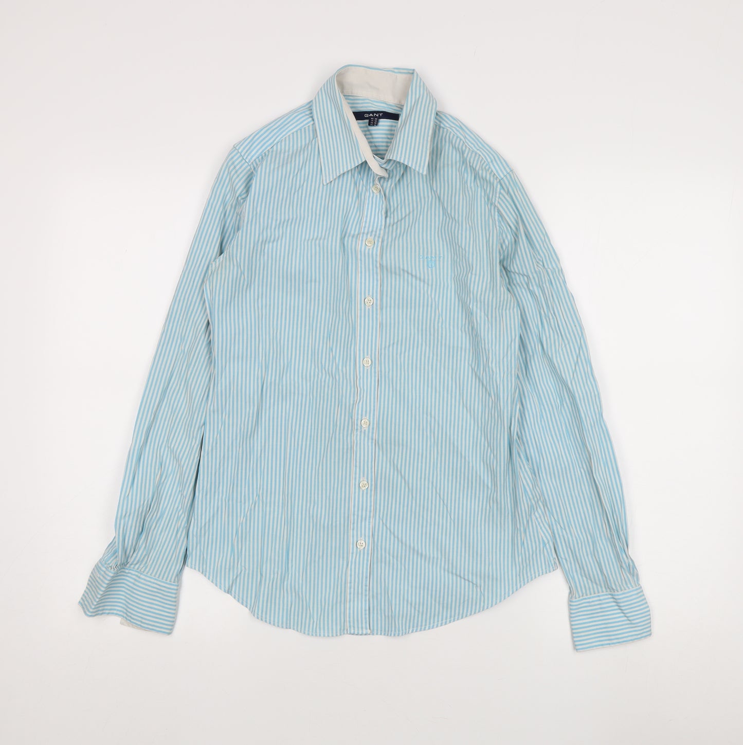 Gant Women’s Blue Striped Button-Up Shirt Size 12