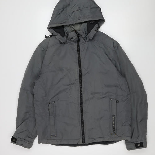 Gas Men's Grey Hooded Jacket L - Casual & Versatile