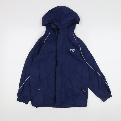 Boys Blue Waterproof Hooded Rain Jacket - 9-10 Years